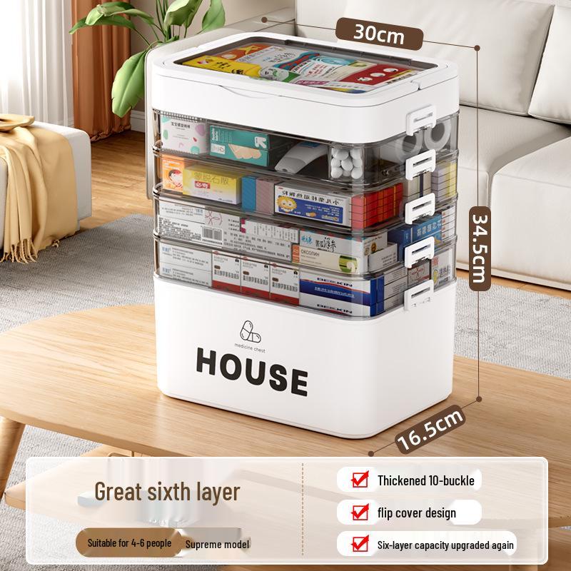 Large Multi-Layer Medicine Storage Box - Portable Family First Aid Kit