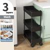 Mobile Bookshelf Storage Rack Multi-layer Bathroom Shelves Household Snacks Storage Rack Storage Trolley Household Accessories