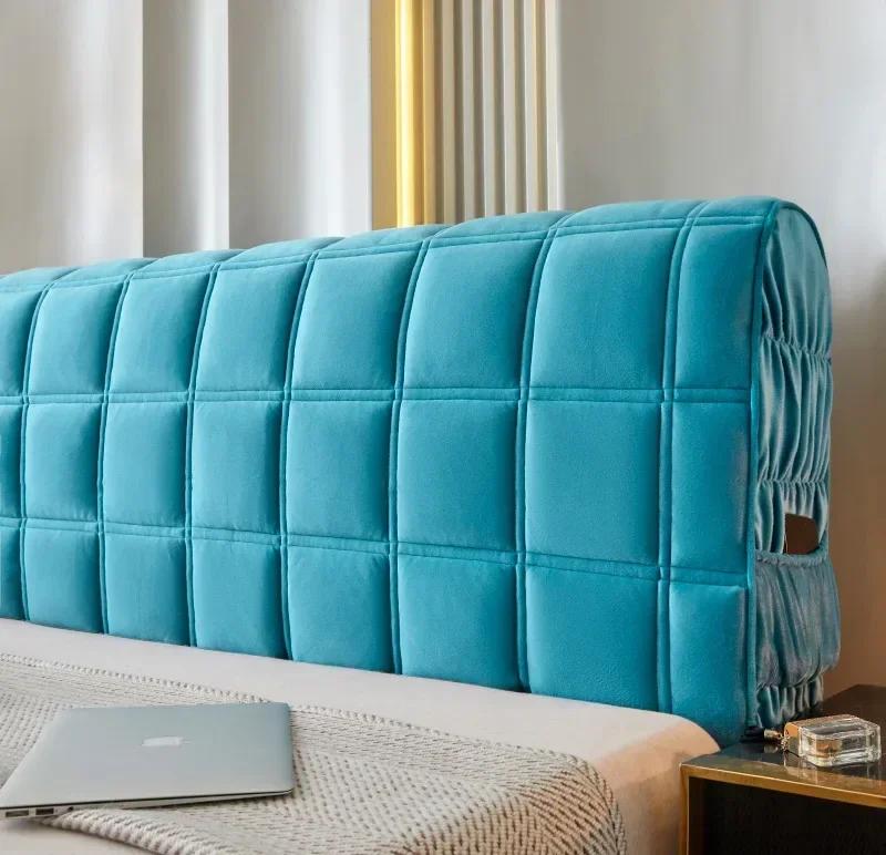 Luxury All-inclusive Velvet Bed Back Protector Cover Thicken Quilted Headboard Cover Super Soft Plush Quilting Bed Head Cover