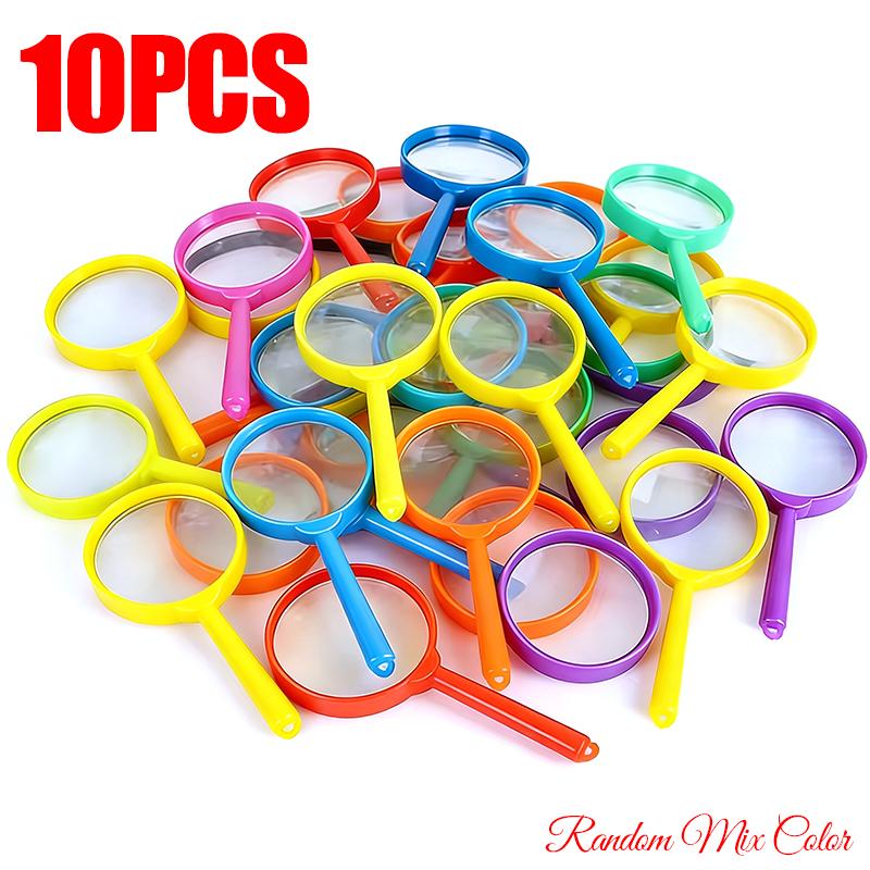 

10/20PCS Colorful Mini Plastic Magnifier Creative Portable Handheld Read Tools Insect Observation Props School Class Rewards ZYF