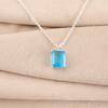 Swiss Blue Topaz Gemstone 925 Sterling Silver Jewelry Dailywear Pendant 0.69" PP-58-2