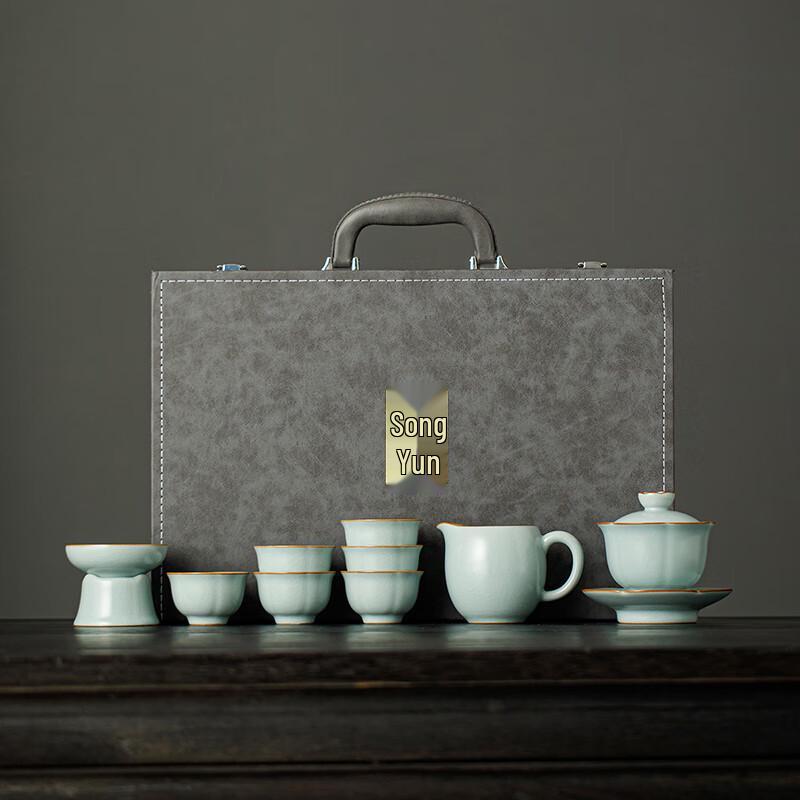 Tangfeng High-end Ru Kiln Ceramic Tea Set Gift Box