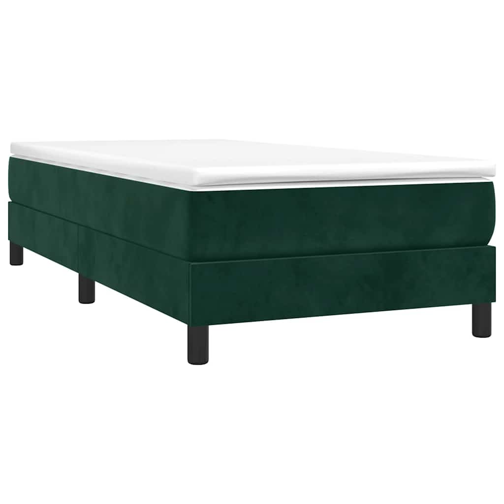 Box Spring Bed Frame Dark Green 90 x 190 cm Velvet