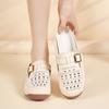 Ladies Clogs Platform Sandals Loafers Casual Elegant Hollow Leather Slippers Women Thick Sole Shake Shoe