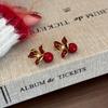 Elegant Red Floral Beaded Earrings - Versatile Niche Design for a Luxurious Feel