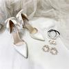 Fashion 2025 Pearl French Bow Bride, Pearl Design Sense Fashion Show, Niche High Heels, Wedding Shoes And Sandals