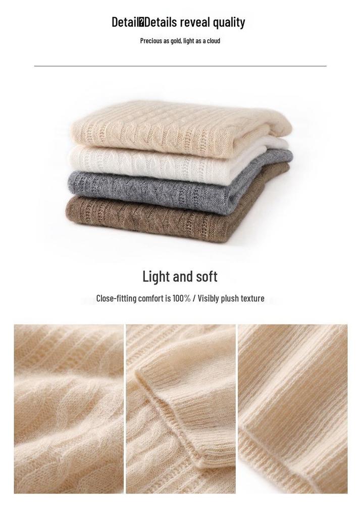 Early Autumn Women's Cashmere Short Sleeve Loose Cable Knit Sweater