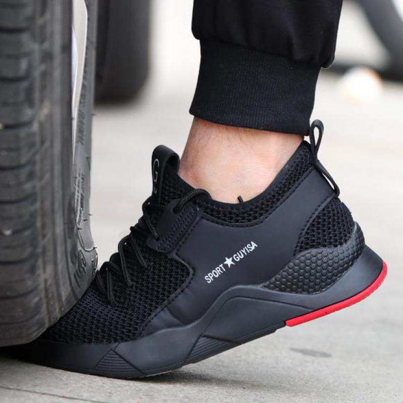 Summer Safety Shoes Mesh Work Shoes Lightweight Safety Sneaker For Men Breathable Protective Work Sneakers Steel Toe Shoes Man