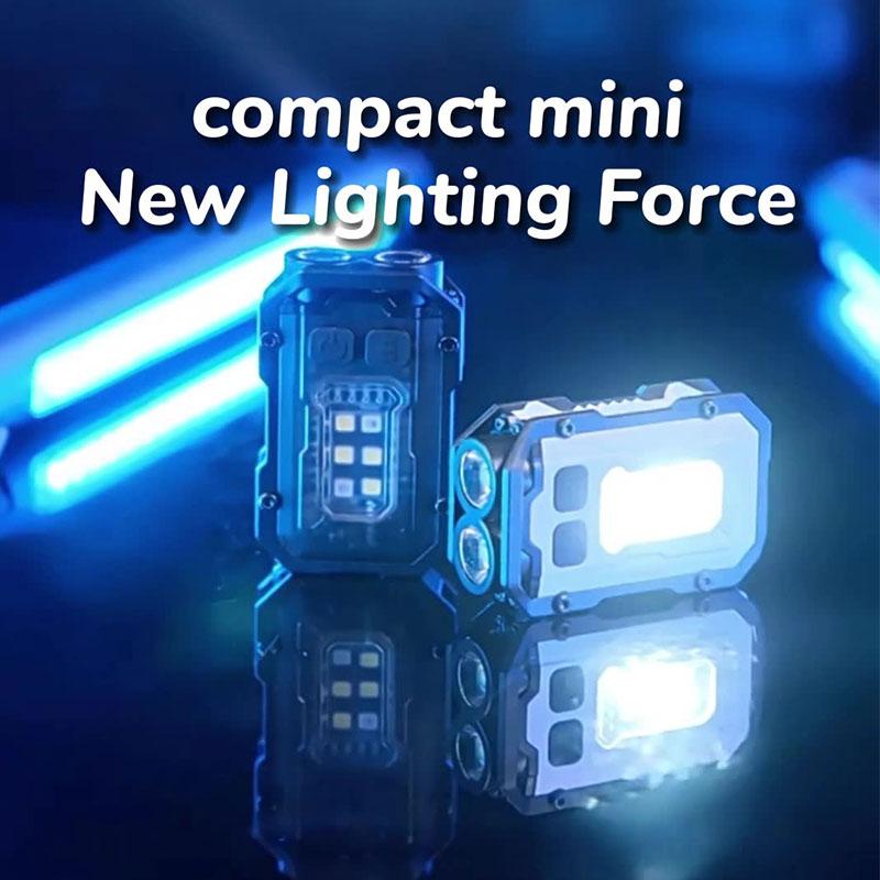 Mini Torcia LED Portachiavi Ricaricabile USB-C - 100 Lumen, 10 Modalità Di Luce, Base Magnetica E Clip, Impermeabile, Per EDC E Emergenza