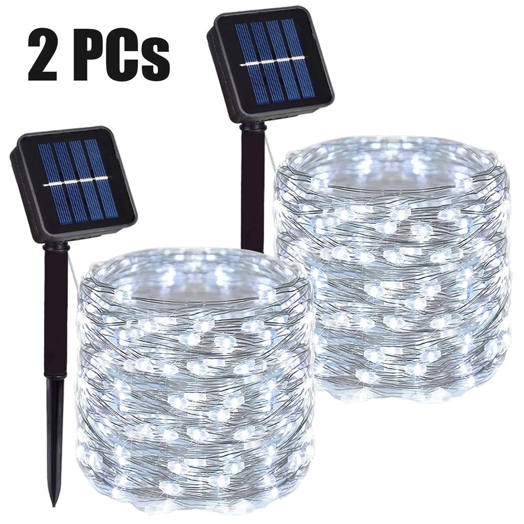 1~4 Stück 1000LED Solar Lichterkette Außen Weihnachtsgirlande Kupfer Wasserdicht Garten Hof Party Weihnachtsdekoration 2024