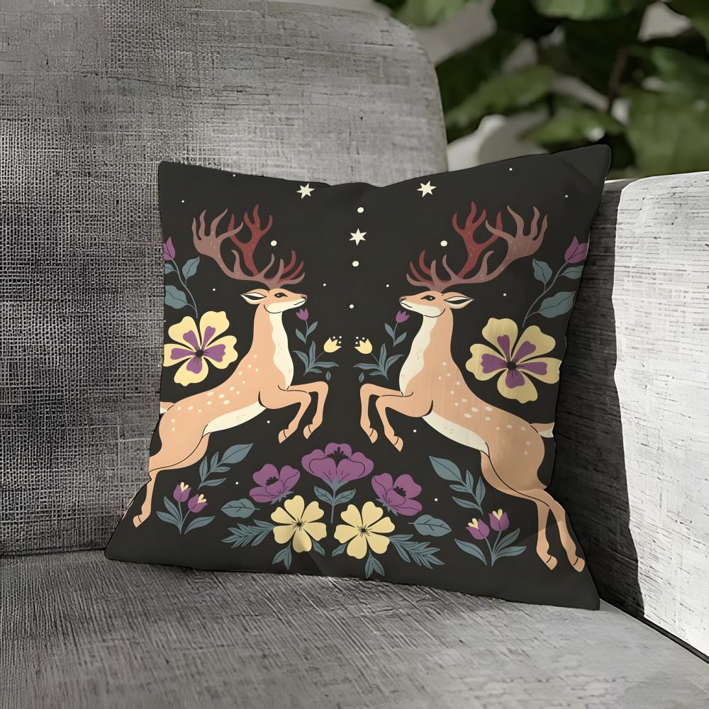 Natural Plant Bird And Flower Prints Pillow Case Linen Pillows Case Cushions Case Sofa Pillows Case Decor Home