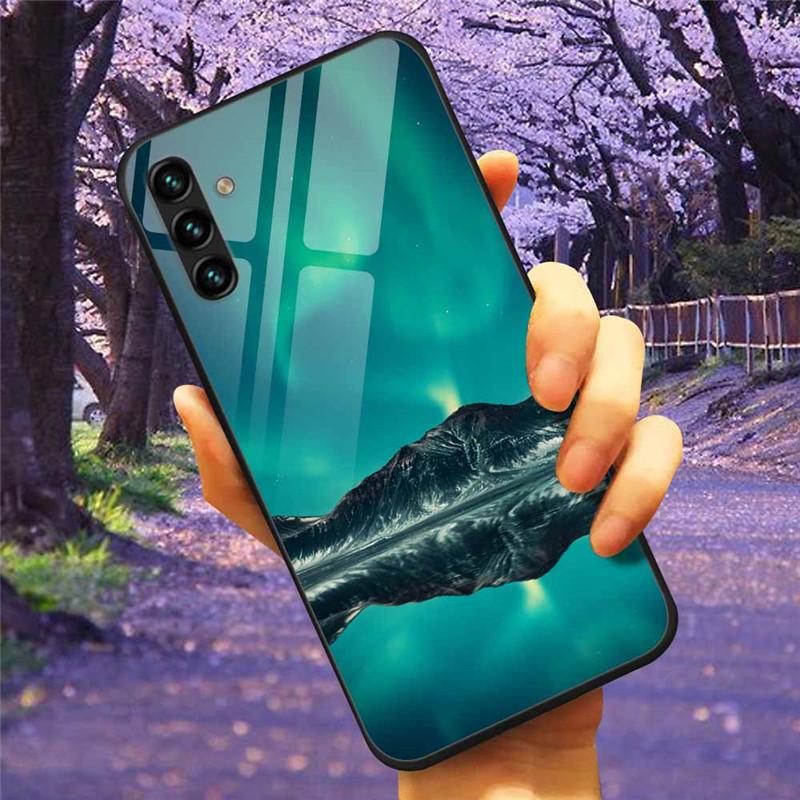 For Samsung A34 A54 A14 A7 2018 Case GalaxyA54 Glass Tempered Hard Cover Coque for Samsung Galaxy A34 5G GalaxyA34 Space A 14