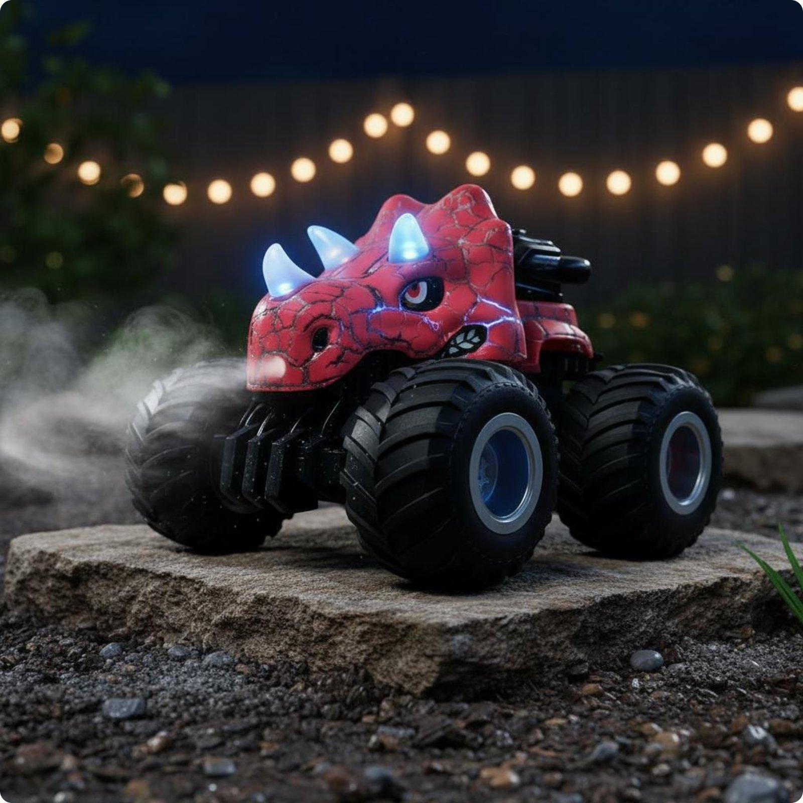 Triceratops Rc Auto Spray Mist Dinosaur Monster Truck Four Wheel Drive Distant Control