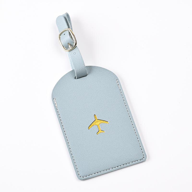 1PCS PU Leather Business Luggage Tag Suitcase Address Label Luggage Boarding Case Label Name ID Address Clip Travel Accessories