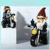 Garden Novelty Gnomes Statues Motorcycle Dwarf Ornaments Outdoor Decor Naughty