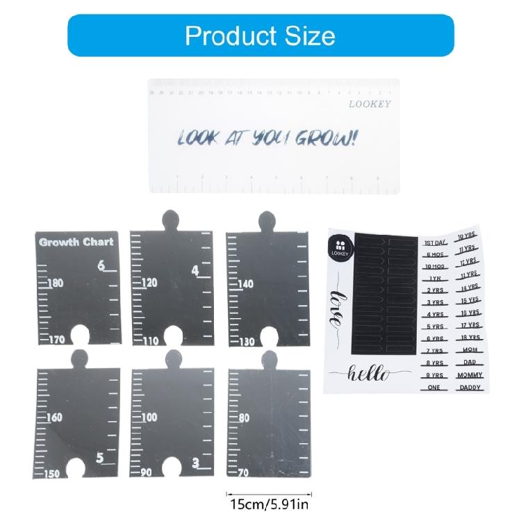 Puzzle Growth Chart Mirror Acrylic Kids Foldable Height Measuring Ruler Sticker for Children Bedroom Nursery Wall Decors