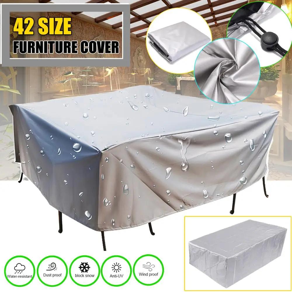 210D Waterproof Outdoor Patio Garden Furniture Covers Rain Snow Chair Covers for Sofa Table Chair Dust Proof Cover