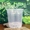 Orchid Repotting Supplies Clear Plastic Pot with Saucer, Plant Pots Drainage Holes, Ventilated Flower for Rose, Phalaenopsis, Seedings Indoor