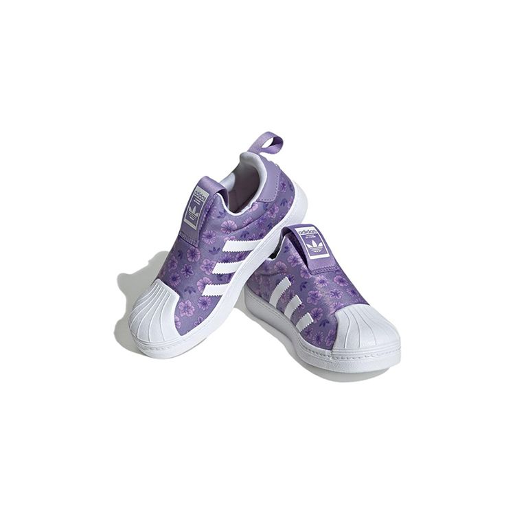 Adidas Originals 360 Trendy Casual Non-Slip Wear-Resistant Low-Top Skate Shoes Kids Sneaker Purple White FZ5610
