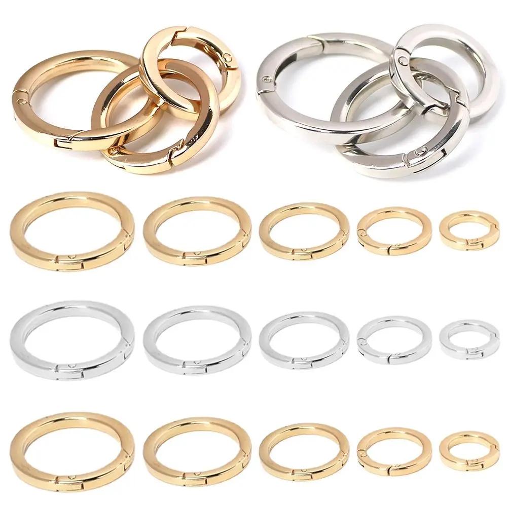 Black gold silver Round Push Trigger Snap Clasp Clip Bag Belt Buckle Spring O-Ring Buckles Carabiner Purses Handbags