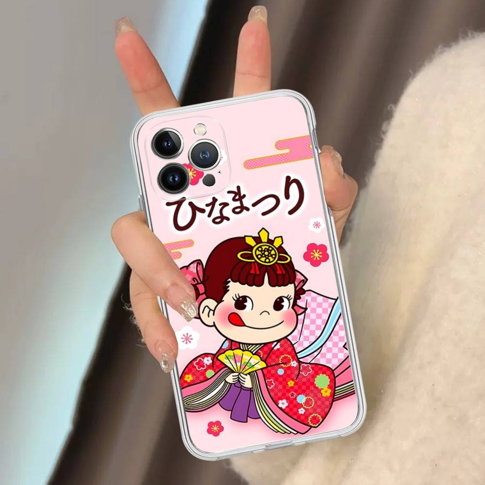 Cartoon Cute M-milky P-pekochan Transparent Phone Case For IPhone 16 15 14 13 12 11 Pro Max Plus Soft Cover