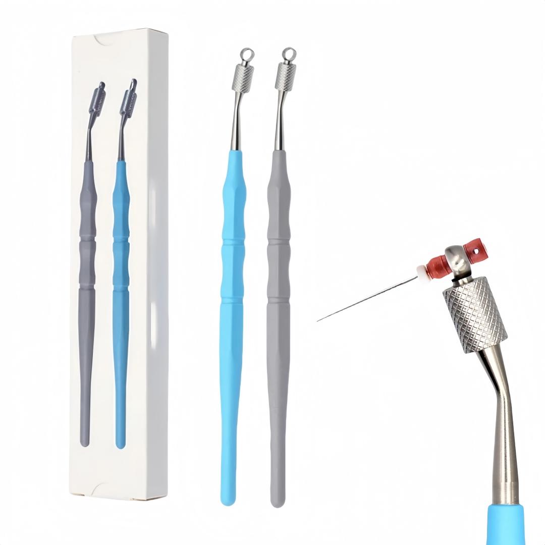 Annier Blue/Grey Durable And Safe Dental Endo Root Canal File Handle Autoclavable Handheld Flexible Endodontic File Holder For Root Canal Treatment Instruments