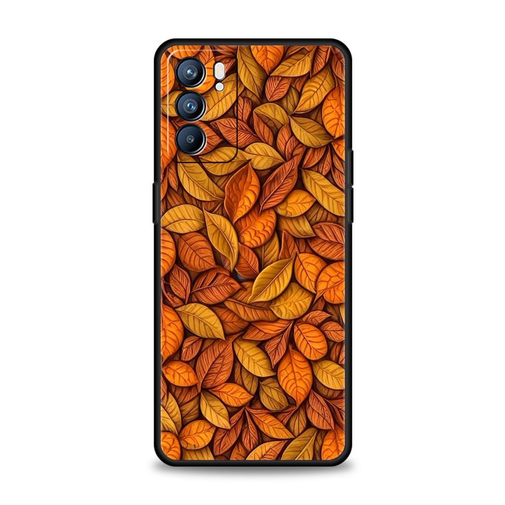 Cartoon Leaf Phone Case For Oppo A17 A31 A54 A57 A78 A79 A98 Find X5 X6 Reno 6 7 8 10 11 12 13 F Pro 5G Soft TPU Cover Funda Bag