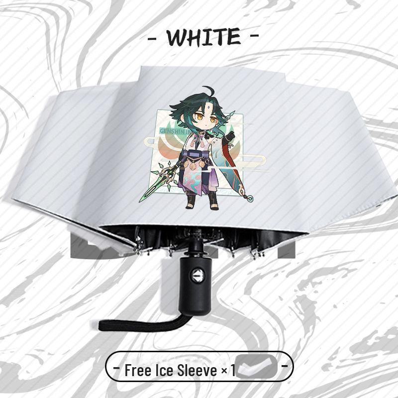 Genshin Impact Automatický skládací deštník s UV ochranou pro žáky základních škol - Odolný proti větru, pro slunečné i deštivé počasí