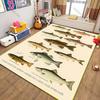 1pc Brown Trout Pattern Area Carpet, Living Room Bedroom Bed Mat, Non-slip Durable Rug,Modern Simple Style,Machine Washable Rug