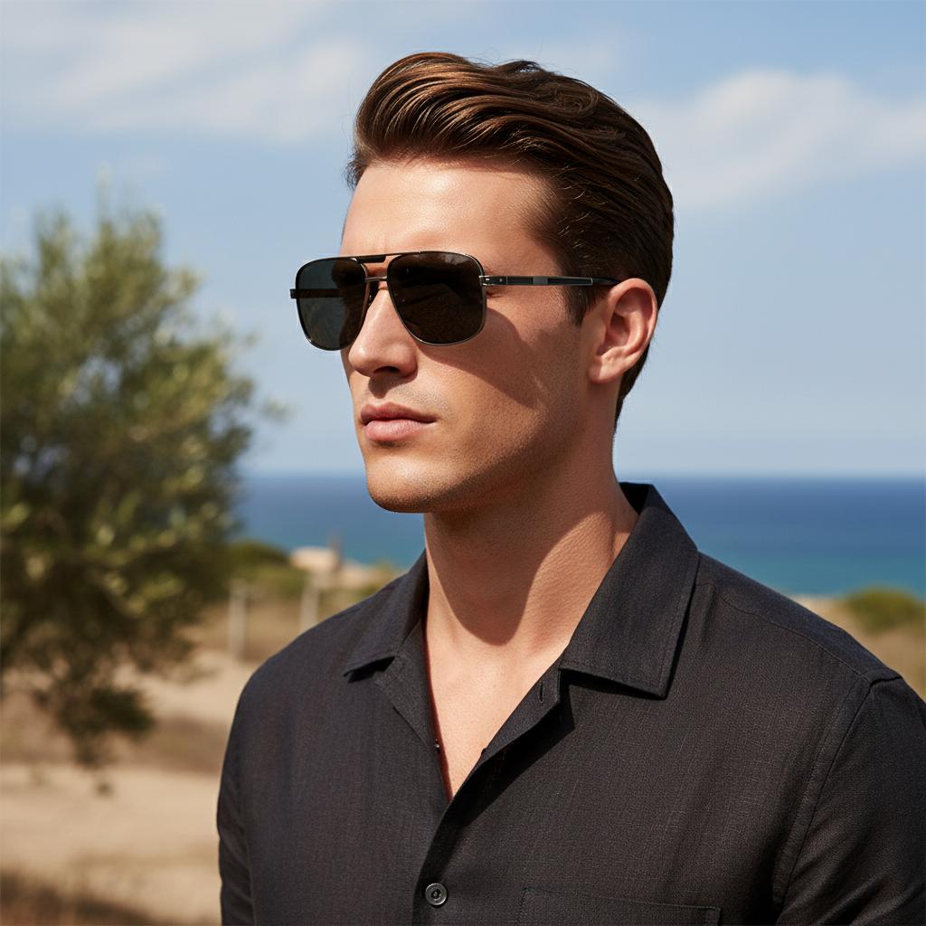 Men's Sunglasses-Uv-resistant And Strong Light-blocking Driving Sunglasses For Car Use Retro Metal Style Fashionable 7722