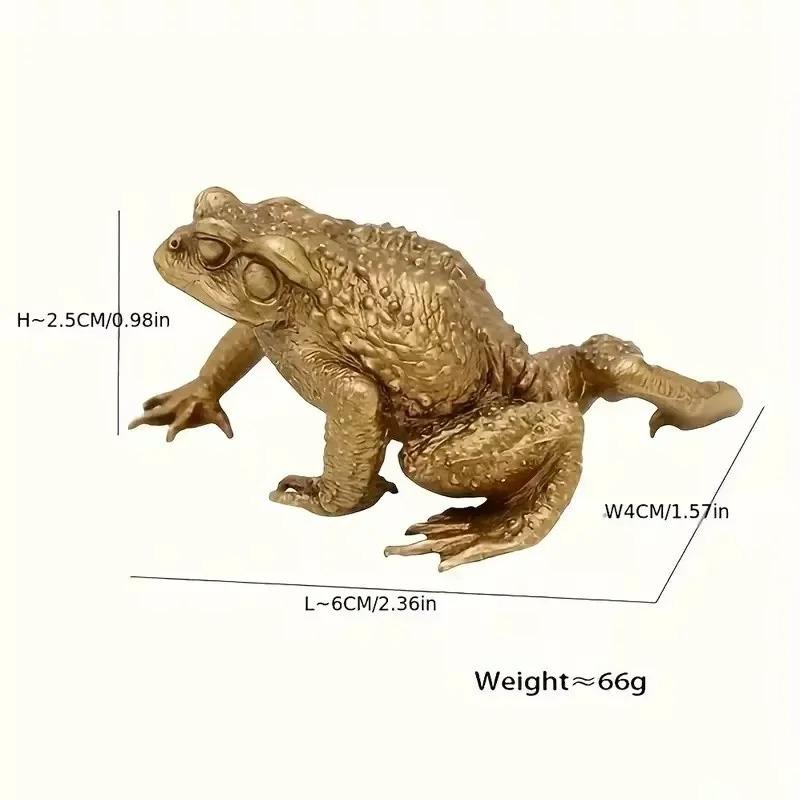 Glückliche massive Messing Krötenfigur - Feng Shui Glückstee-Haustier Schreibtisch Mini-Ornament Heim-Büro Dekoratives Geschenk