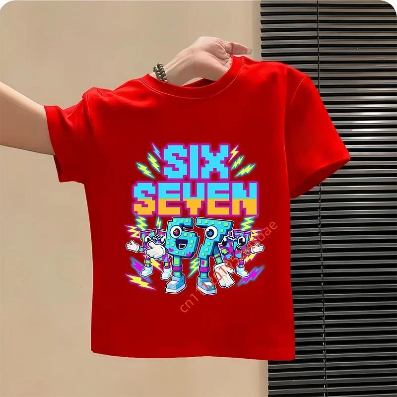 Funny Six Seven Italian Brainrot 67 Number Graphic Print TShirt BoyGirl Summer Short Sleeved Kids Loose Comfortable Tshirt Top