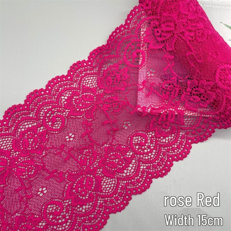 15cm Colorful Soft Elastic Lace Trim for Lingerie and Skirt Hem