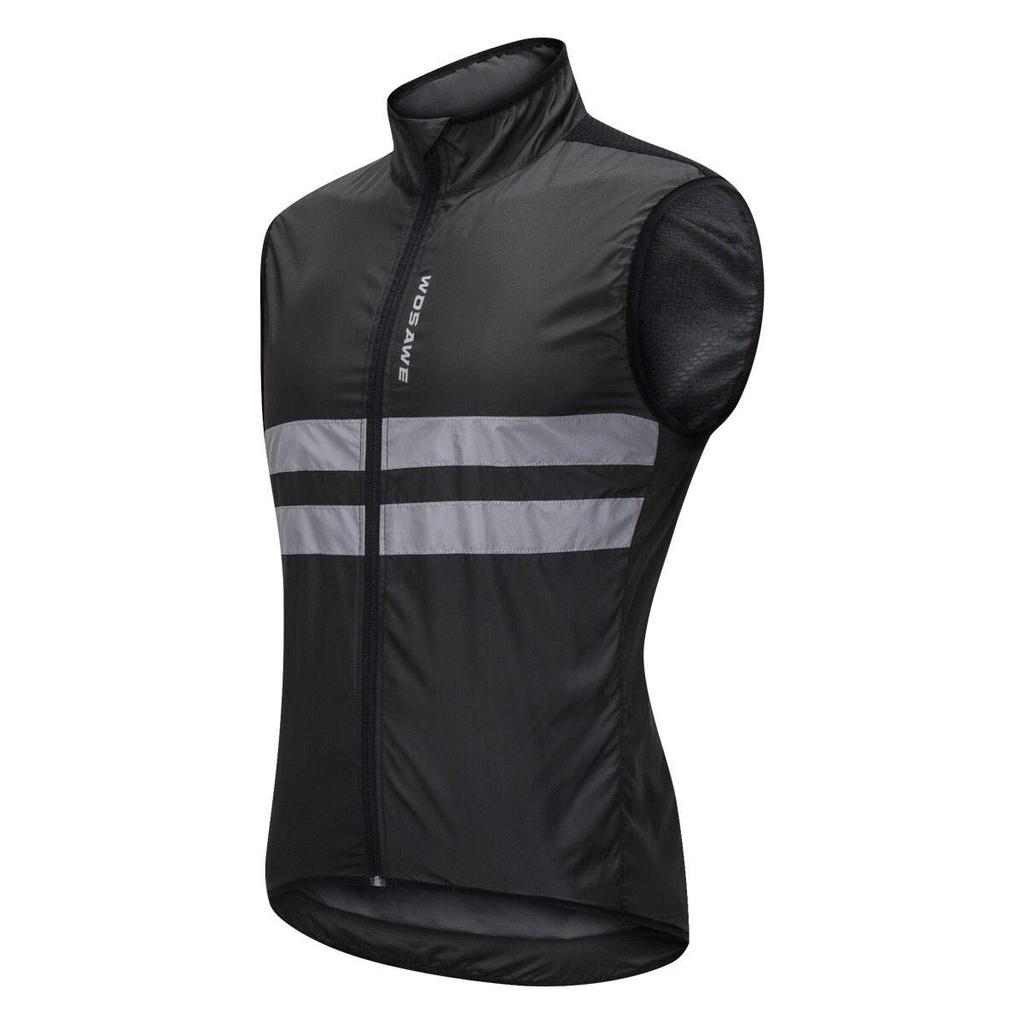 Reflective Cycling Jersey Safety Sleeveless Cycling Night with Back for Road and Outdoor Size L Windbreaker, Thin, Lightweight, Vest, Jacket,