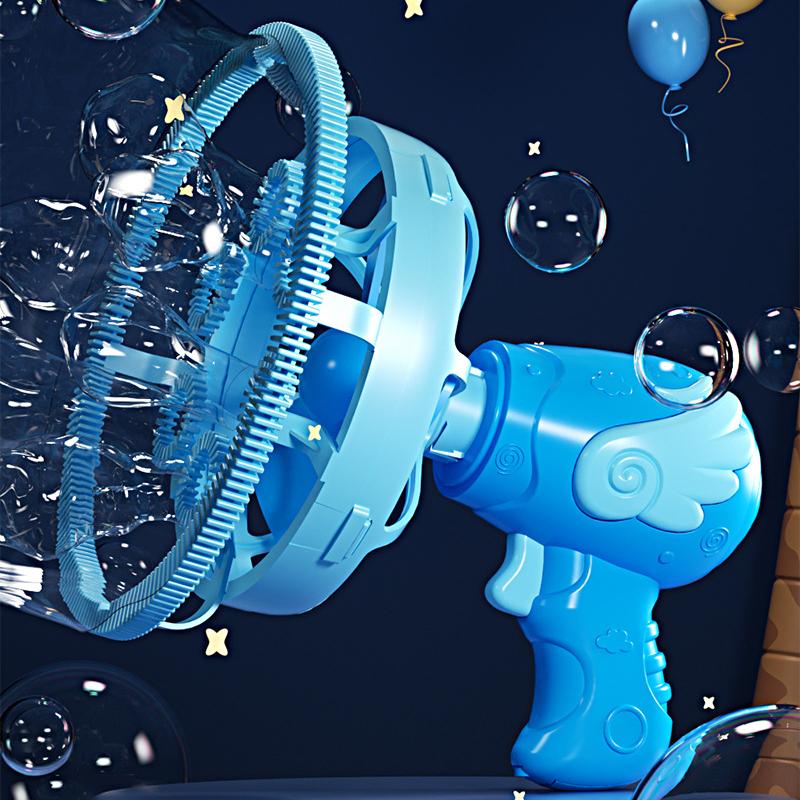 Kid Electric Handheld Bubble Machine Toy Double-layer Bubble Fan Bubble Gun with Bubble liquid Outdoor Interaction PartyToy Gift
