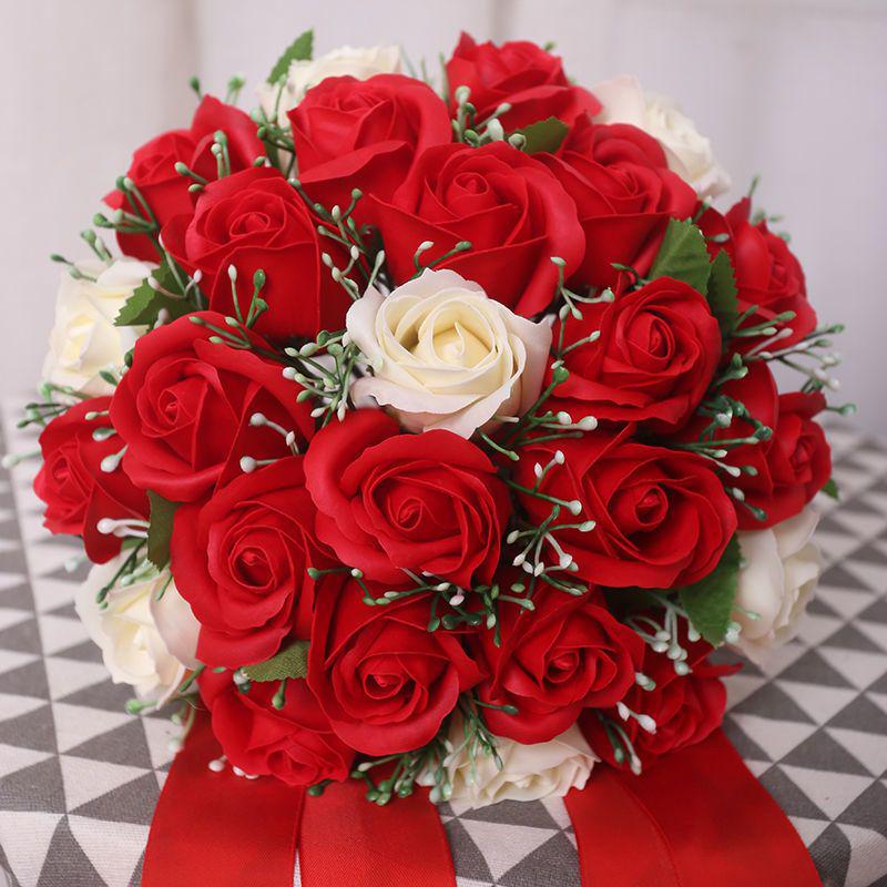 Korean Style High-End Rose Bridal Bouquet for Weddings & Photoshoots