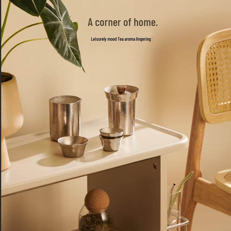 

MingZhan Portable Pure Titanium Double-Layer Travel Tea Set