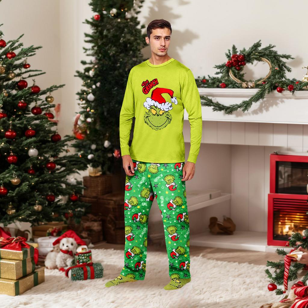 Parent-child Christmas Print Home Suit Long-sleeved Top And Pants