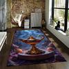 "Magical Gold Lamp Carpet with Mystical Blue Smoke Design" Suitable for use as an anti-slip for living room bedroom sofas