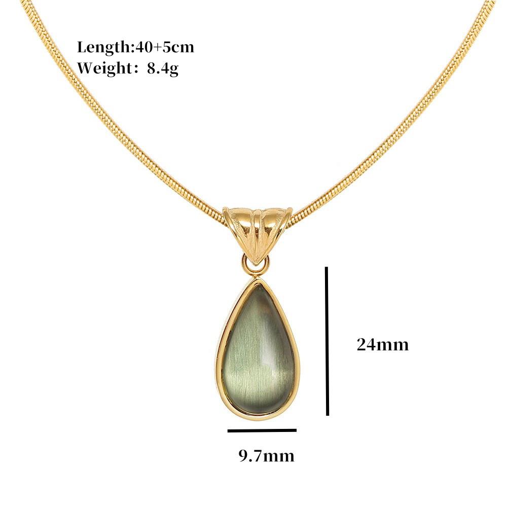 Geometrische Schlangenketten-Halskette aus Titanstahl mit goldenem Anhänger für Damen