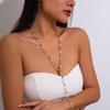 European & American Sweet Style Pearl Inlaid Y-Chain Necklace with Fresh Cross Alloy Design