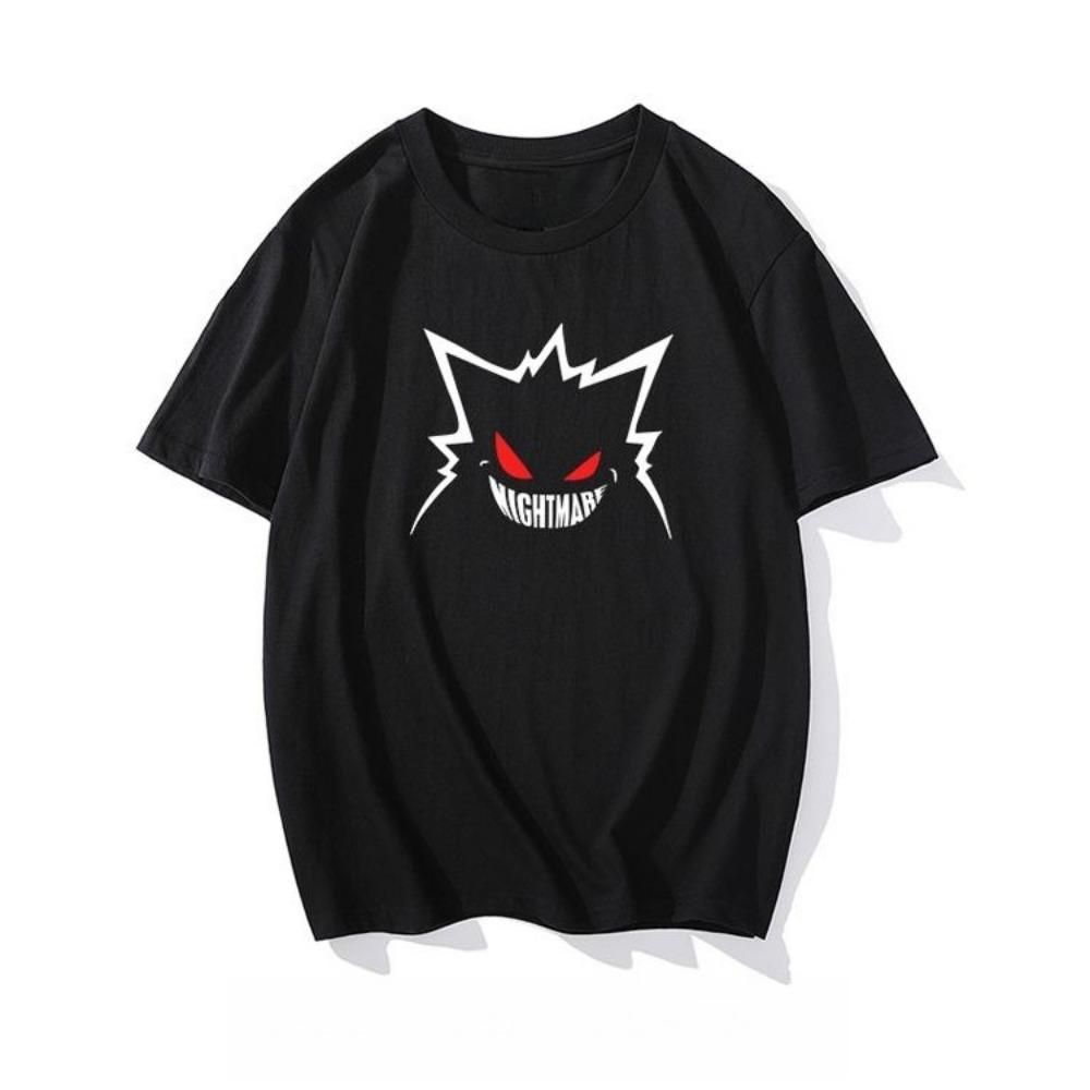 Pocket Gengar Summer Printed TShirt Men Cotton Street Y2K Harajuku Loose Sleeve Unisex Comfortable