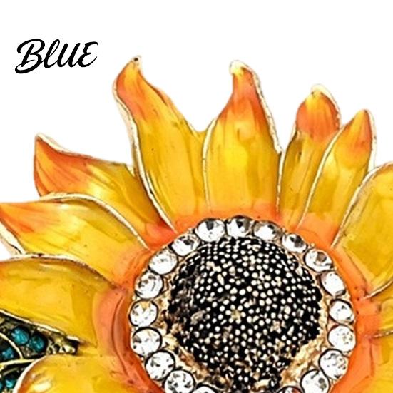 Shirts Fashionable Accessory Rhinestone Sunflower Brooch, Decorative Floral Lapel Pin for Men Coats Brooch Women, Jewelry Dresses Scarves Alloy