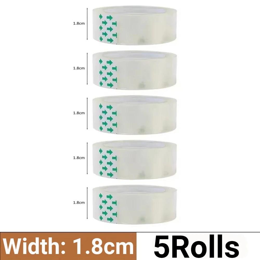 10/5/3/1Rolls Transparent Tape Refills Wrapping Tape Roll 0.8cm 1.2cm 1.8cm High-viscosity Adhesive Tapes Home School Supplies