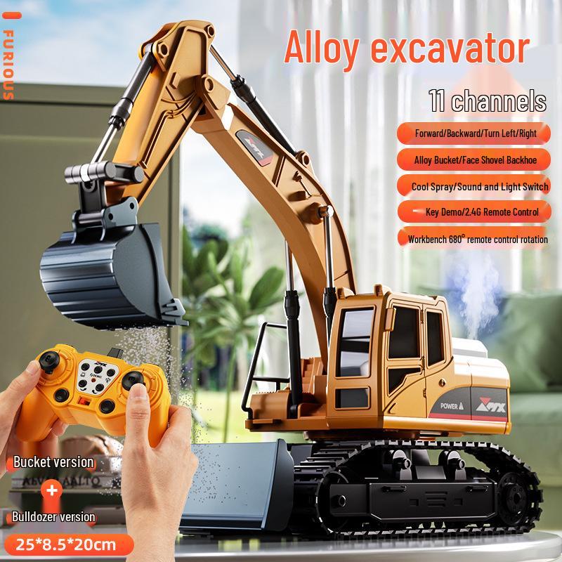 Large Remote Control Alloy Excavator Toy for Kids