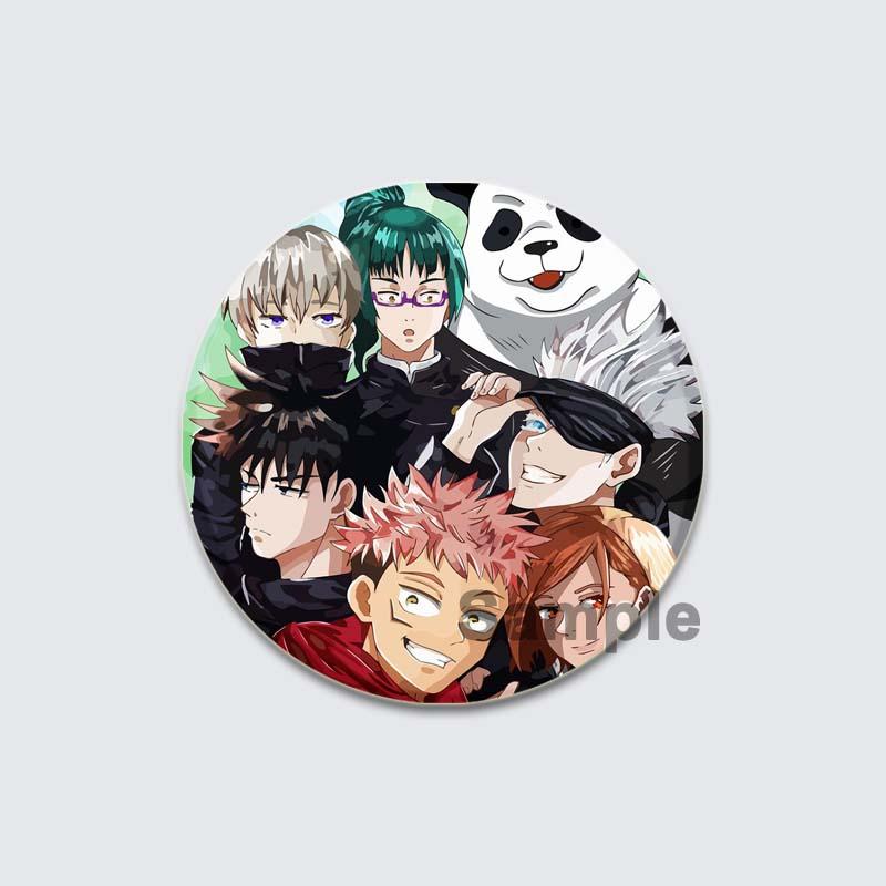 32/44/58mm Anime Jujutsu Kaisen Insigna Figura Gojo Satoru Yuji Itadori Desene animat rotund Ace lucrate manual DIY Rucsac Guler Brosa Accesorii