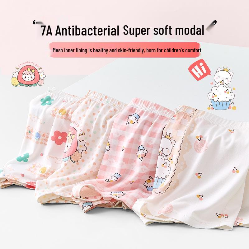 Girls' Ice Silk Summer Boxer Briefs - No Wedgie, A-Class, Development Period Comfort