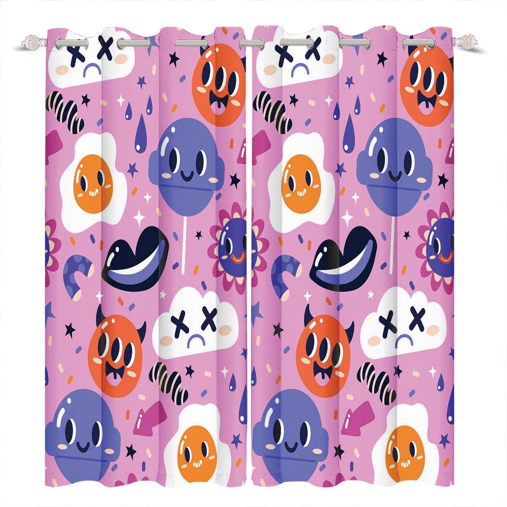 Kids Room Decoration Curtain Cartoon Pattern Whale Unicorn Space Planet Elephant Boy Girl Children'S Bedroom Blackout Curtains