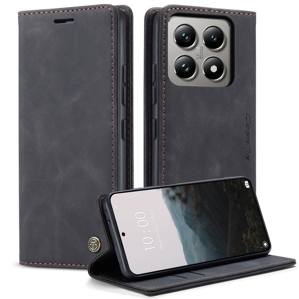 For Xiaomi 14T Pro Case CASEME 013 Series Card Holder Stand Leather Phone Cover