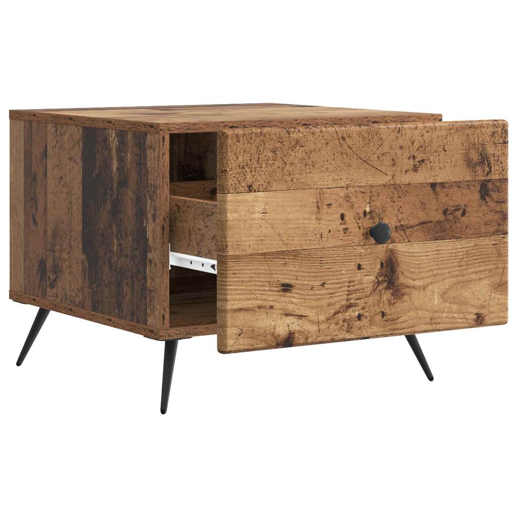 Coffee Table with Drawers Reclaimed Wood Look 49 X 50 X 40 Cm Engineered Wood